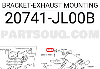Nissan 20741JL00B BRACKET-EXHAUST MOUNTING