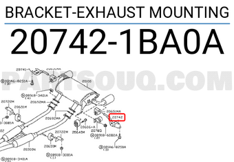 Nissan 207421BA0A BRACKET-EXHAUST MOUNTING