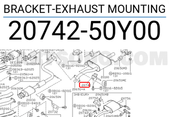 Nissan 2074250Y00 BRACKET-EXHAUST MOUNTING