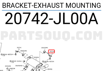 Nissan 20742JL00A BRACKET-EXHAUST MOUNTING
