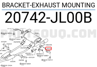 Nissan 20742JL00B BRACKET-EXHAUST MOUNTING