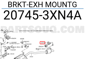 Nissan 207453XN4A BRKT-EXH MOUNTG