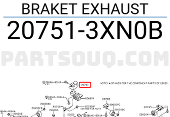 Nissan 207513XN0B BRAKET EXHAUST