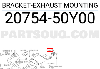 Nissan 2075450Y00 BRACKET-EXHAUST MOUNTING
