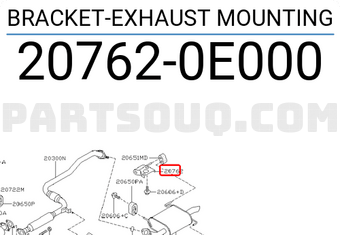 Nissan 207620E000 BRACKET-EXHAUST MOUNTING