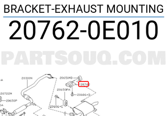 Nissan 207620E010 BRACKET-EXHAUST MOUNTING