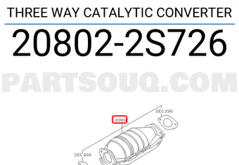 Nissan 208022S726 THREE WAY CATALYTIC CONVERTER