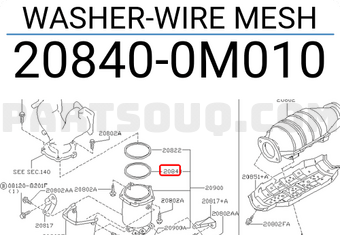 Nissan 208400M010 WASHER-WIRE MESH