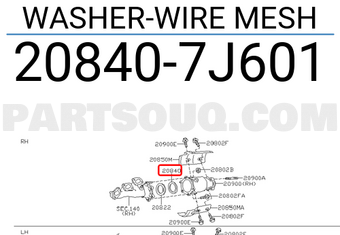 Nissan 208407J601 WASHER-WIRE MESH