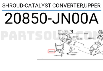 Nissan 20850JN00A SHROUD-CATALYST CONVERTER,UPPER