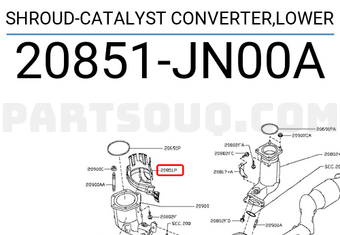 Nissan 20851JN00A SHROUD-CATALYST CONVERTER,LOWER