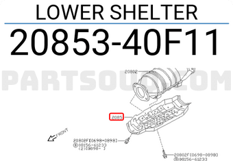 Nissan 2085340F11 LOWER SHELTER