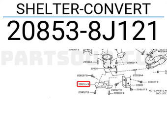 Nissan 208538J121 SHELTER-CONVERT