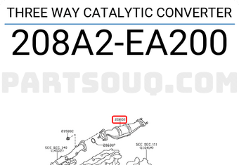 Nissan 208A2EA200 THREE WAY CATALYTIC CONVERTER