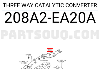 Nissan 208A2EA20A THREE WAY CATALYTIC CONVERTER