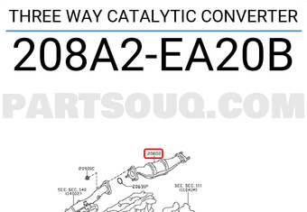 Nissan 208A2EA20B THREE WAY CATALYTIC CONVERTER