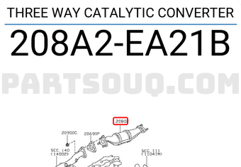 Nissan 208A2EA21B THREE WAY CATALYTIC CONVERTER