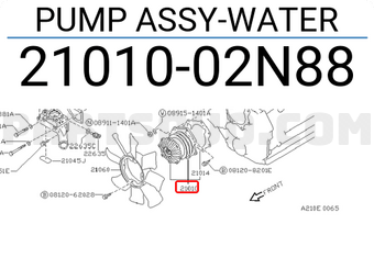 Nissan 2101002N88 PUMP ASSY-WATER