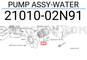 Nissan 2101002N91 PUMP ASSY-WATER