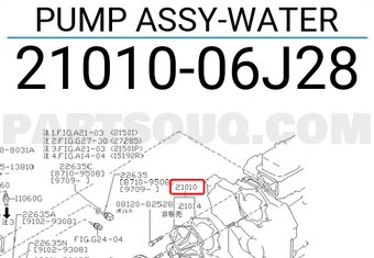 Nissan 2101006J28 PUMP ASSY-WATER