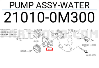 Nissan 210100M300 PUMP ASSY-WATER