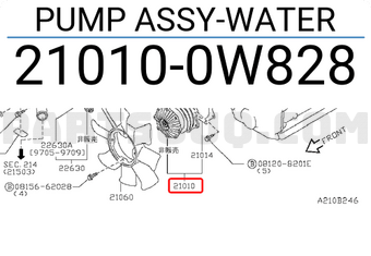 Nissan 210100W828 PUMP ASSY-WATER