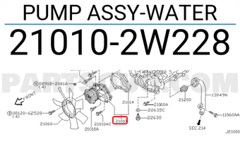 Nissan 210102W228 PUMP ASSY-WATER