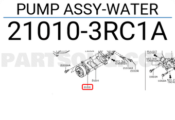 Nissan 210103RC1A PUMP ASSY-WATER