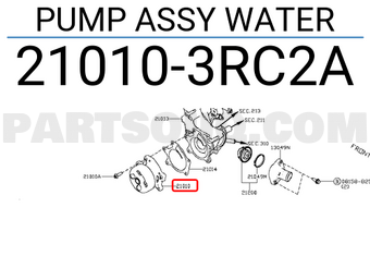 Nissan 210103RC2A PUMP ASSY WATER