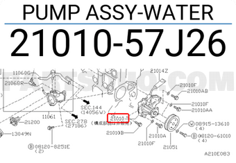 Nissan 2101057J26 PUMP ASSY-WATER