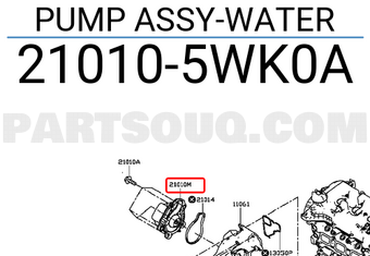 Nissan 210105WK0A PUMP ASSY-WATER