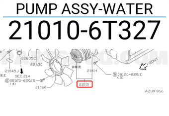 Nissan 210106T327 PUMP ASSY-WATER