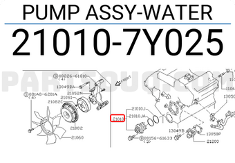 Nissan 210107Y025 PUMP ASSY-WATER