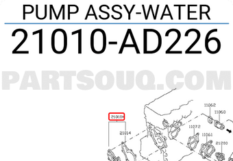 Nissan 21010AD226 PUMP ASSY-WATER