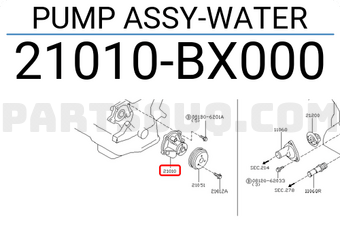 Nissan 21010BX000 PUMP ASSY-WATER