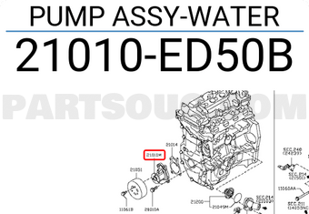 Nissan 21010ED50B PUMP ASSY-WATER