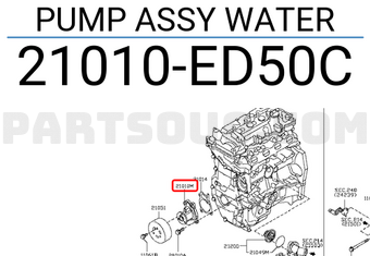Nissan 21010ED50C PUMP ASSY WATER