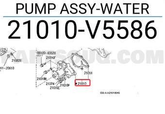 Nissan 21010V5586 PUMP ASSY-WATER