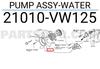 Nissan 21010VW125 PUMP ASSY-WATER