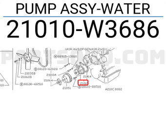 Nissan 21010W3686 PUMP ASSY-WATER