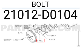 Nissan 21012D0104 BOLT