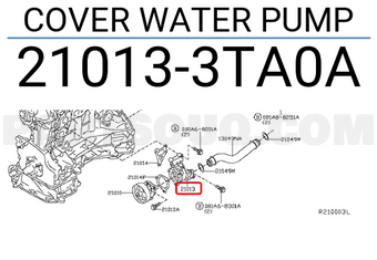 Nissan 210133TA0A COVER WATER PUMP
