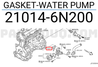 Nissan 210146N200 GASKET-WATER PUMP