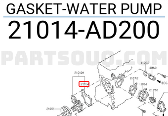 Nissan 21014AD200 GASKET-WATER PUMP