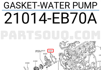 Nissan 21014EB70A GASKET-WATER PUMP