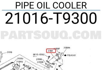 Nissan 21016T9300 PIPE OIL COOLER