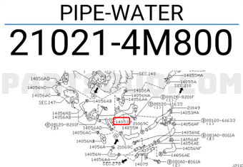 Nissan 210214M800 PIPE-WATER