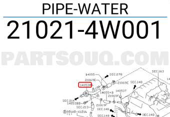 Nissan 210214W001 PIPE-WATER