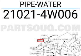 Nissan 210214W006 PIPE-WATER