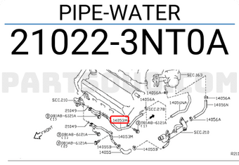 Nissan 210223NT0A PIPE-WATER